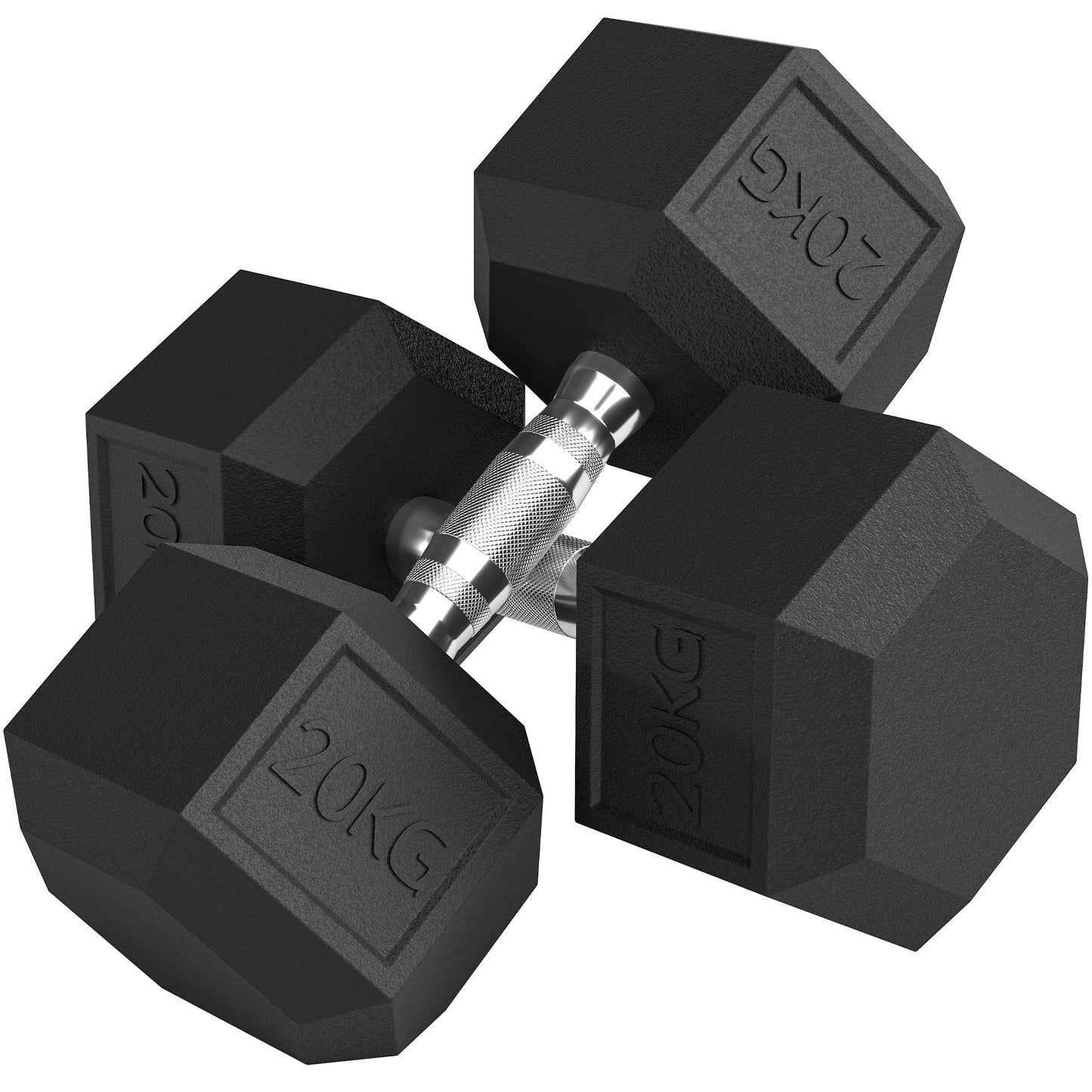 40KG Rubber Hex Dumbbell Portable Hand Weights Dumbbell Home Gym