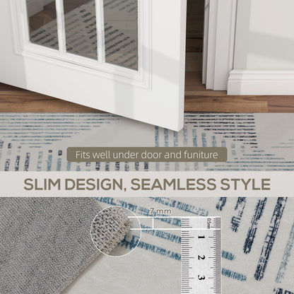 Modern Geometric Area Rug | Machine Washable | 100% Polyester Plush | TPR Non-Slip Backing | 290x200cm | Multi-Coloured Mixed Grey | Living Room Bedroom Dining Room Home Office