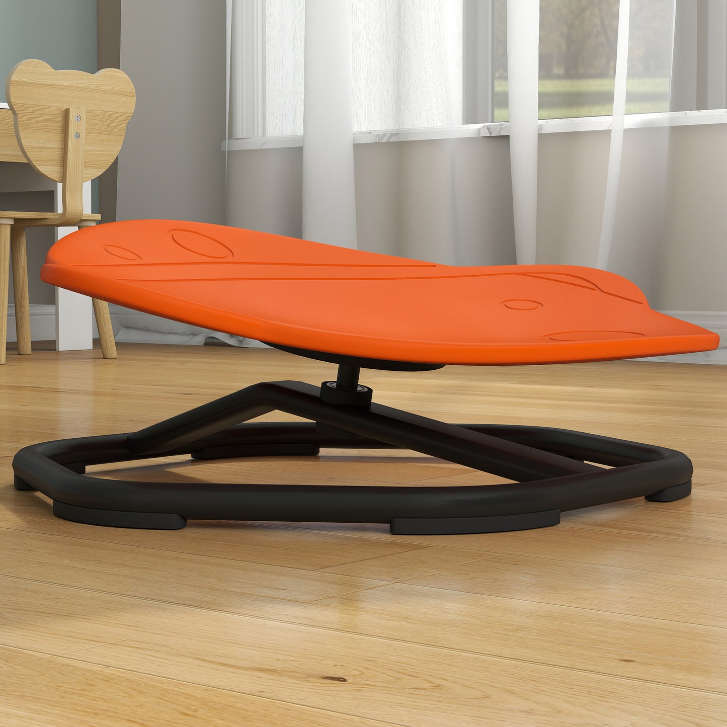 AIYAPLAY Planet-Shaped-kids Swivel Chair, Sensory Spinning Chair for Balance, Coordination Training, Orange / Red