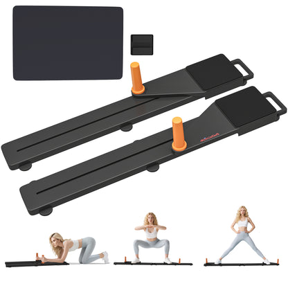 Push Up Board Set of 2, Portable Press Up Board with Dual Glide Rails, Knee Pad, Pushup Stand Pilates Reformer Machine for Home Gym, Multifunctional Workout Equipment