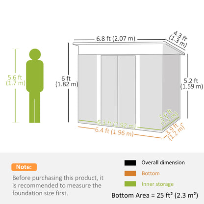 Outsunny Outdoor Garden Storage Shed - Grey Wood Grain
