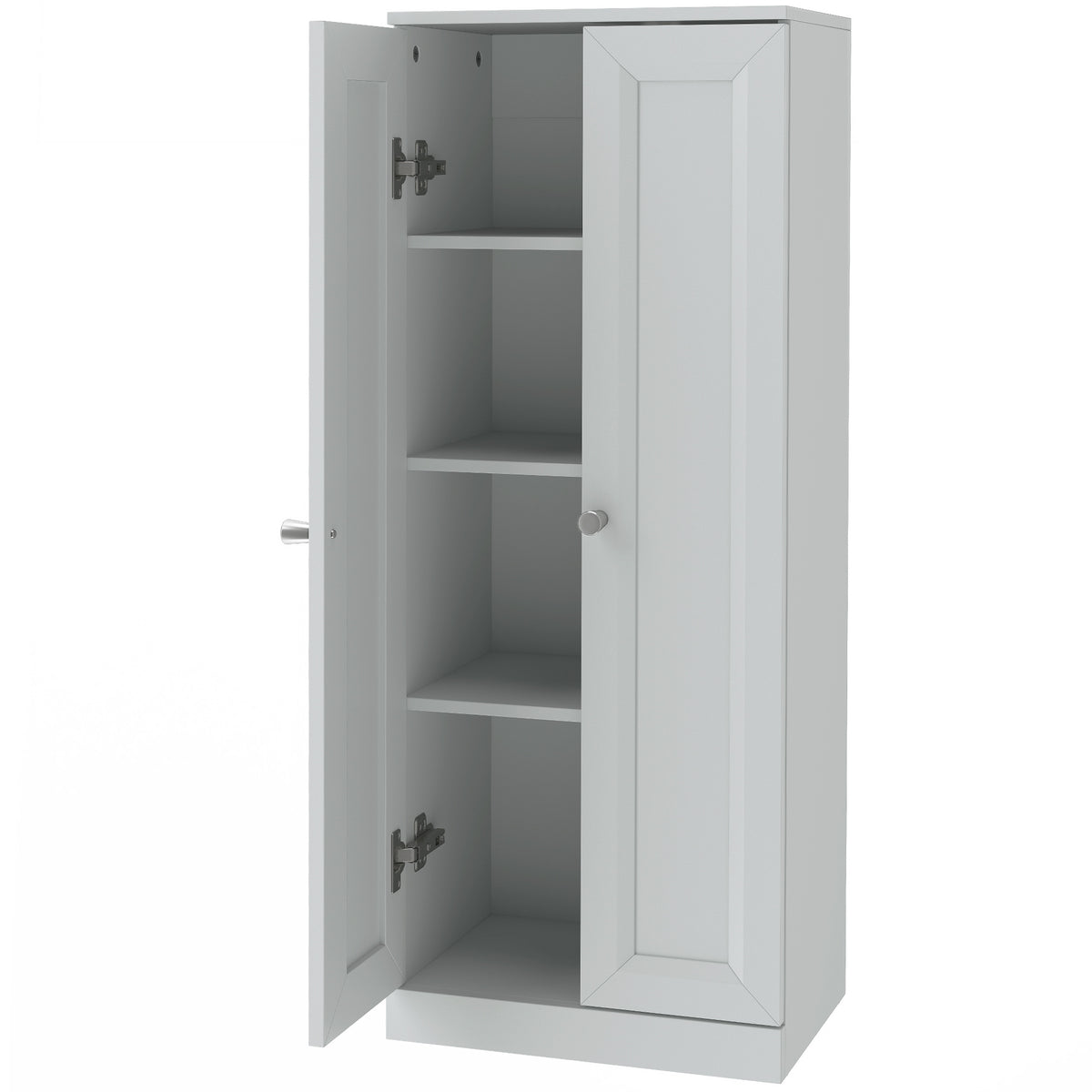 Narrow Bathroom Cabinet | Light Blue | Particleboard MDF | 38x26x97cm | 2 Doors 4 Tiers | Soft-Close Hinges | Anti-Tip | 20kg | Nordic Style | Freestanding Slim Cupboard