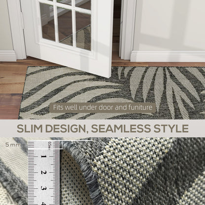 UV Resistant Indoor & Outdoor Area Rug, Easy-Cleaning Machine Washable Rug for Patio, Garden, Kitchen, Bathroom or Living Room, 170 x 120 cm, Grey