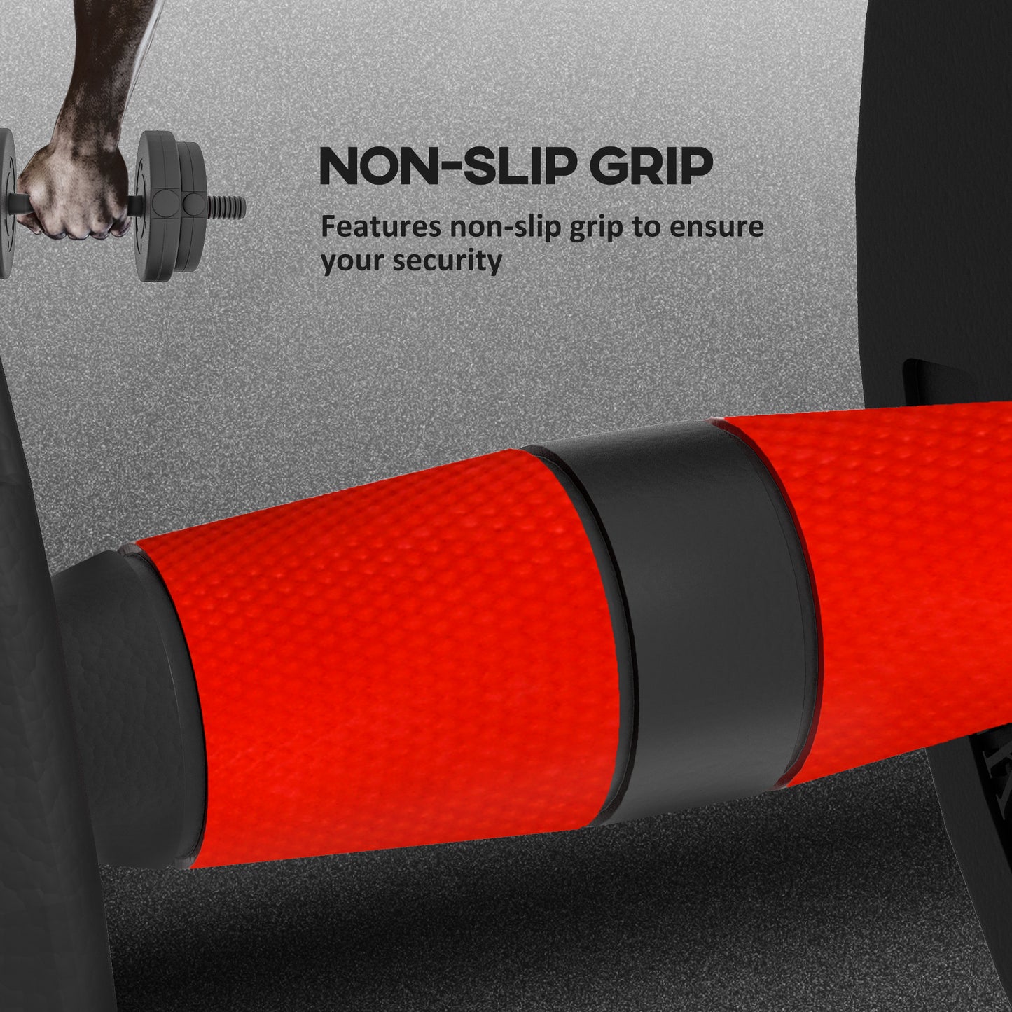 HOMCOM 2-in-1 Adjustable Dumbbell & Barbell Set 15kg | Home Gym Free Weights | Bicep Curl, Squat & Press Training | Black