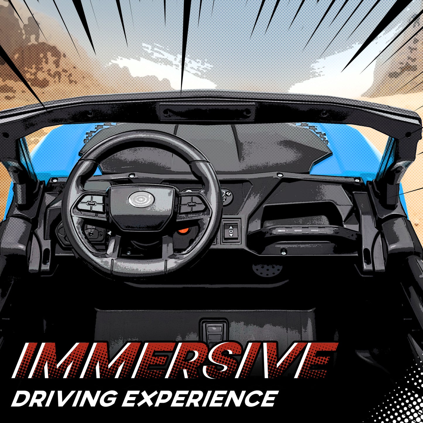 AIYAPLAY 24V Electric Ride on Car, 2-Seater Electric Car for Kids with Remote, Bluetooth, Soft Start, Suspension Spring