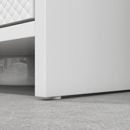 Under Sink Bathroom Cabinet, Freestanding Under Sink Cabinet with 2 Doors and Shelf for Basin without or with Pedestal, White