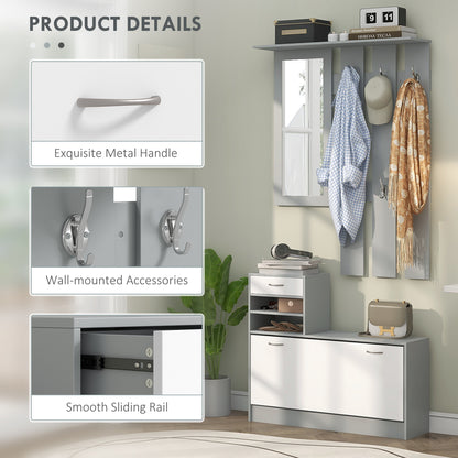 Three-in-One Hallway Storage Set - Grey/White