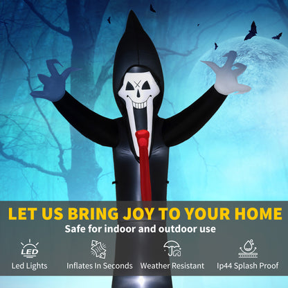 10 FT Grim Reaper Halloween Inflatable with 5 Built-in LED Lights, Blow Up Outdoor Halloween Decoration for Indoor, Outdoor Party