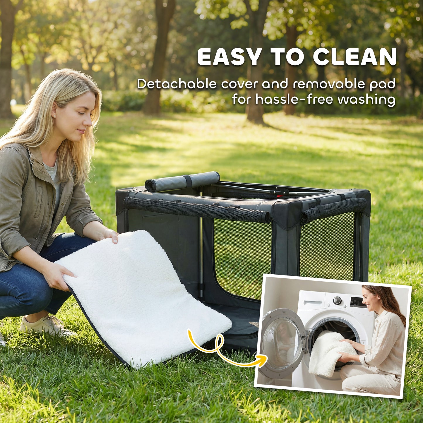 Medium Soft Dog Crate | Pop-Up 8-Rod Frame | 3-Sided Mesh | Full-Zip Closure | Removable Washable Pad | Folds to 54 x 20 x 20cm | Dogs up to 20kg | Army Green