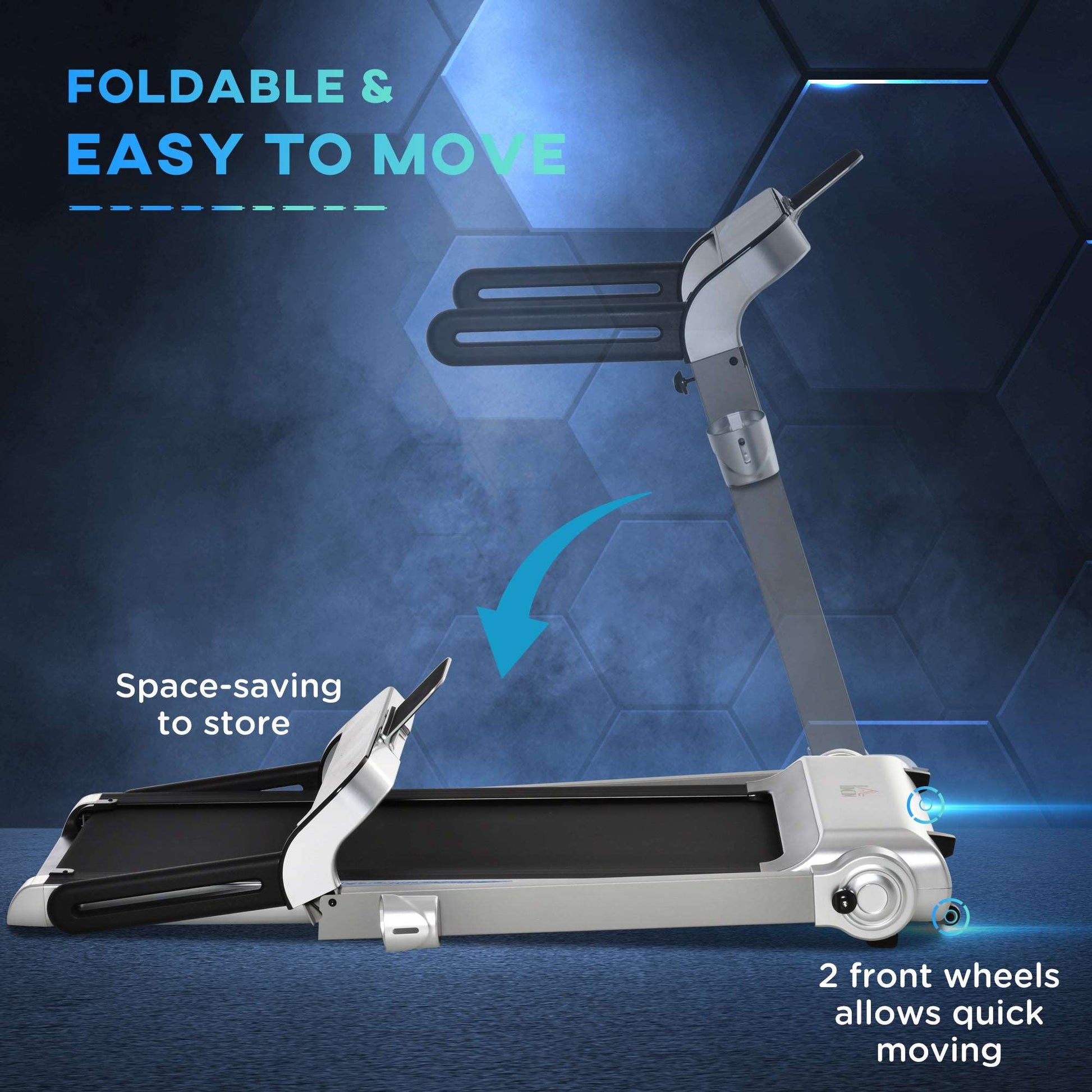 15km/h Electric Treadmill, 6-level Quick Speed Controls Folding Indoor Cardio Treadmill w/ LED Monitor, USB Port, Phone and Cup Holder, Silver