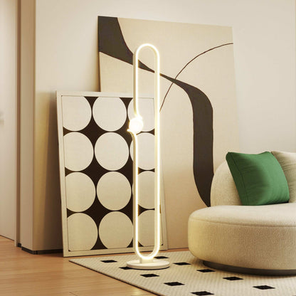 LED Floor Lamp, Dimmable Floor Standing Lamp with Glass Night Light, Foot Switch for Living Room, Bedroom, Office, White
