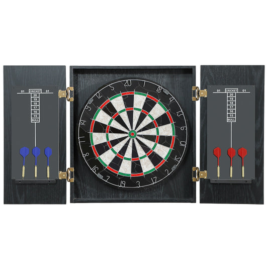SPORTNOW Bristle Dartboard with Cabinet, 6 Steel Tip Darts, Cabinet