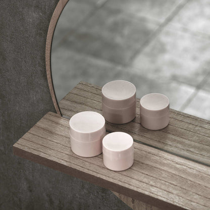 Kleankin 45cm Round Home Mirror, with Shelf - Grey Wood-Effect