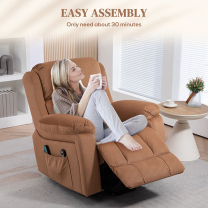Power Lift Riser and Recliner Chair with Vibration Massage, Heat, Side Pocket