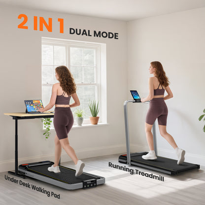 SPORTNOW Folding Walking Treadmill, Under Desk Walking Pad with Incline, Silver Tone