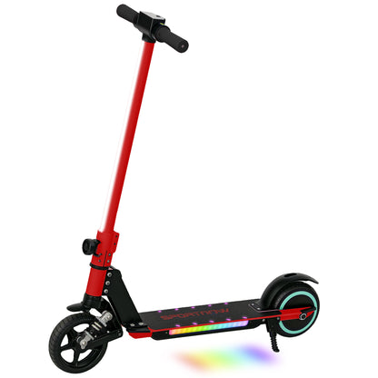 Folding Electric Scooter for Kids Age 6-14 with Dual Brakes, Front Suspension, LED Colourful Lights and Display, 6.8kg Lightweight Aluminium E Scooter, Up to 14 KM/H & 6 KM