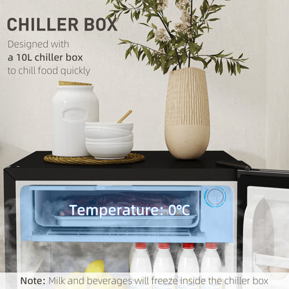 91L Freestanding Under-Counter Fridge Freezer with Lock - Black