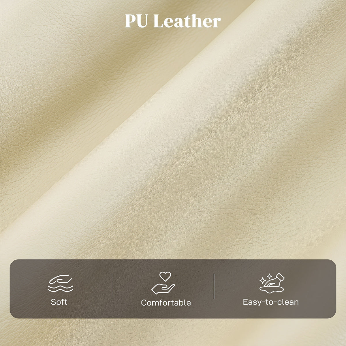 PU Leather Reclining Massage Armchair | 8 Modes 5 Intensity Levels | 2 Vibration Points | 150° Recline with Footrest | Remote Control | Side Pocket | 120kg | 68x88x98cm | Cream / Brown