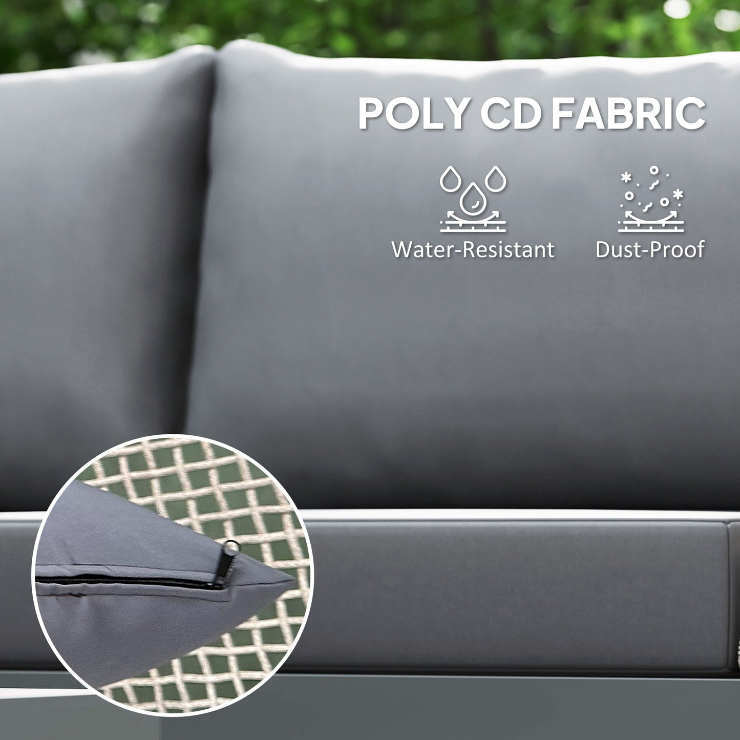 3-Piece Rattan Garden Sofa Set | 2 Loveseats | Acacia Wood End Table & Coffee Table | 10cm Seat & 20cm Back Cushions | Washable Covers | 320kg Capacity | PE Rattan & Steel | Grey