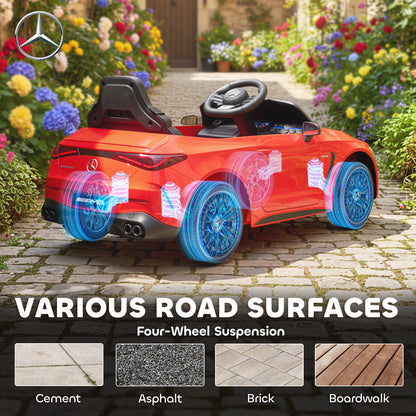 AIYAPLAY Licensed Mercedes AMG Kids Electric Car, 12V Ride On Car with Dual Motors, Remote Control for 3-6 Years