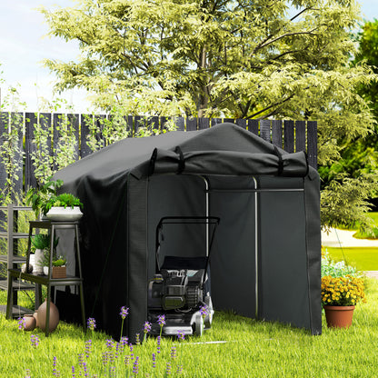 2.2 x 1.6 m Garden Storage Tent, Waterproof Anti-UV Bike Tent with Roll-up Zipper Door, Galvanised Outdoor Storage Shelter Carport for Bike