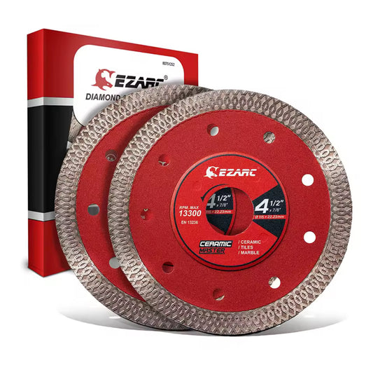 EZARC 115MM Super Thin Diamond Saw Blades 2 Pieces For Angle Grinder Diamond Tile Blade for Cutting Ceramic Granite Marble Tile