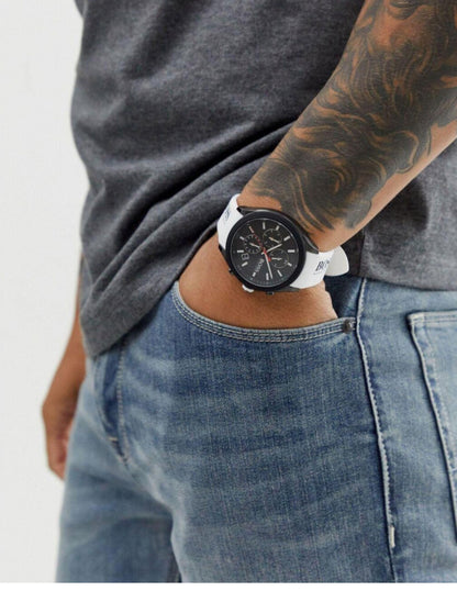 HUGO BOSS Velocity Men's Wrist Watch Chronograph White Strap HB1513718