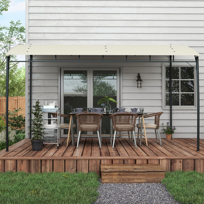 Outsunny 3 x 4m Metal Frame Pergola Sun Shade Canopy - Cream