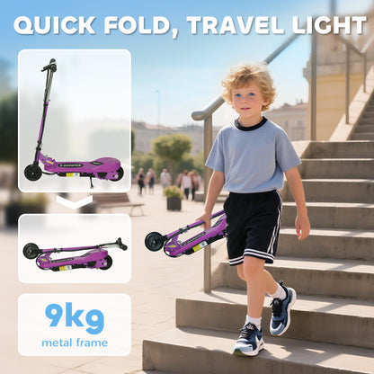 Foldable Electric Kids Scooter, Ride-on for Ages 7-14 Years, Purple