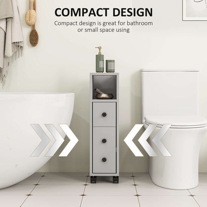 Kleankin Slimline Bathroom Storage Cabinet - Grey