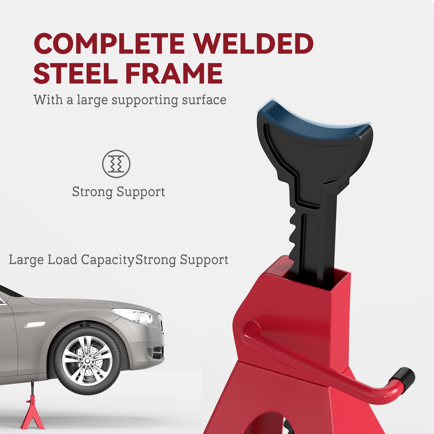 Axle Stands 3 Ton Car Jack Stands Pack of 2, 38.5-60 cm Height Adjustable Support Jack Stand, Heavy Duty Car Lift Tool for Vehicles, Workshops