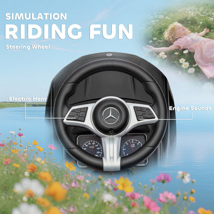 Baby 2-in-1 Ride-On Push Car | Licensed Mercedes-Benz C-Class | Walker Foot to Floor | Removable Handle | Under-Seat Storage | Ages 12-36 Months | Black