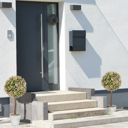 Set of 2 Decorative Artificial Plants, Murraya Flowers in Pot, Fake Plants for Home Indoor outdoor Decor, 60cm, Cream White