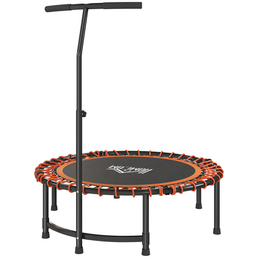 Mini Round Steel Frame Trampoline w/ Adjustable Handle, Orange / Green