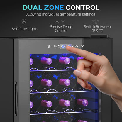 32 Bottle Dual Zone 5-18℃ Wine Fridge - Black