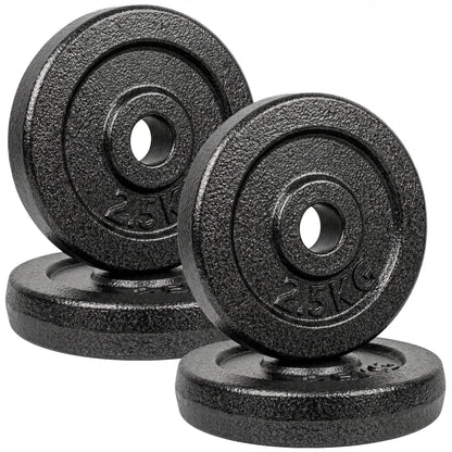 Metal Weight Plates Set | 4 x 5 kg or 4 x 2.5 kg Options | 1 Inch Standard Fit | Rust-Resistant Finish | Dumbbell & Barbell Compatible | Grey