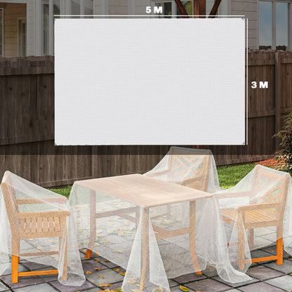 Outsunny 3 x 5m Waterproof Tarpaulin, Heavy Duty 140GSM Tear-Resistant PE Tarp with Reinforced Grommets, UV Protected Cover