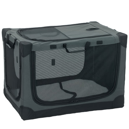 Medium Soft Dog Crate | Pop-Up 8-Rod Frame | 3-Sided Mesh | Full-Zip Closure | Removable Washable Pad | Folds to 54 x 20 x 20cm | Dogs up to 20kg | Army Green