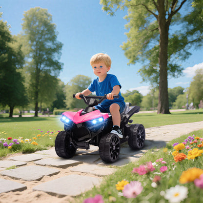 6V Kids ATV, 4 Wheeler Electric Ride on Car with Music and LED Headlights, for Ages 3-8 Years Boys and Girls