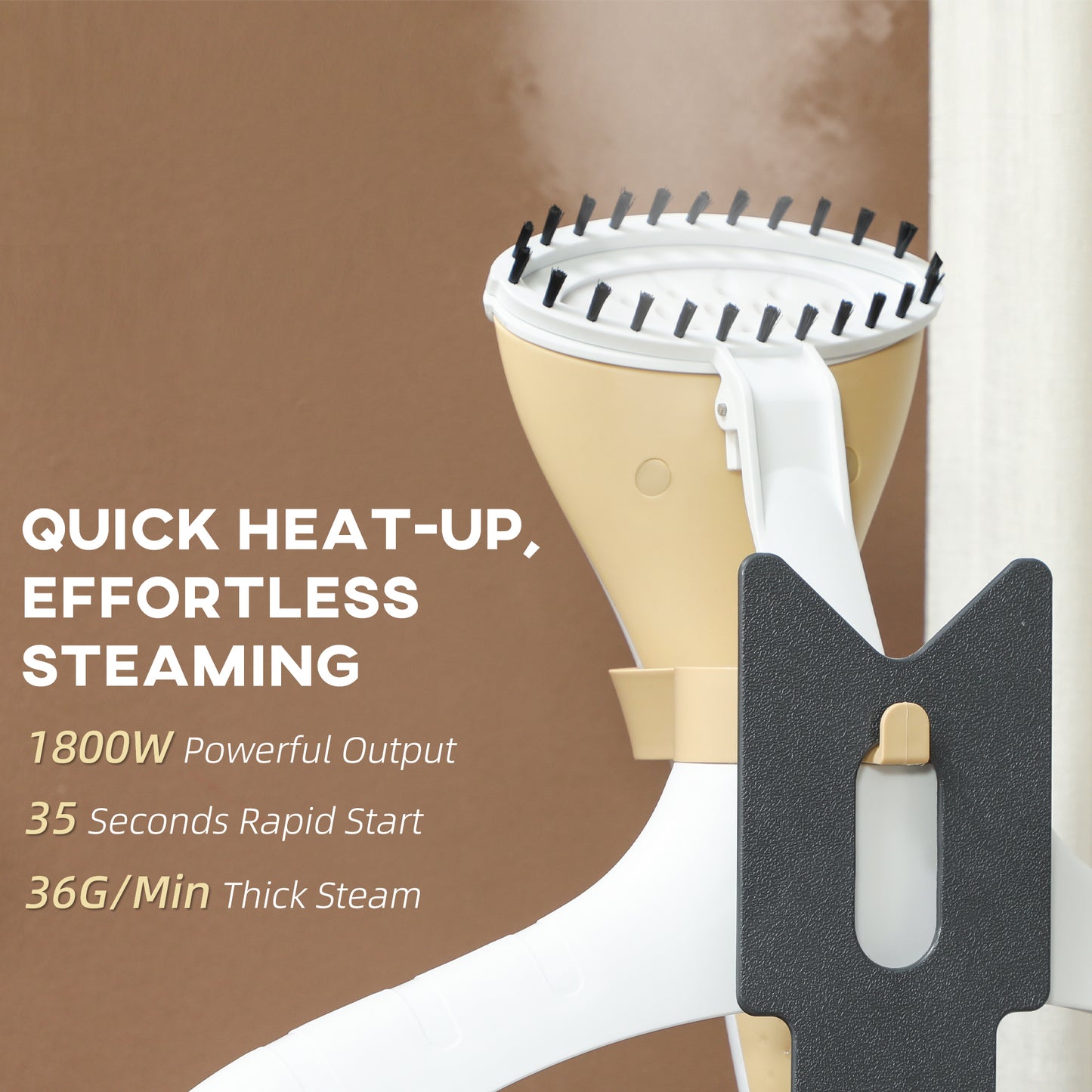 1800W Standing Clothes Steamer, with Accessories - Grey