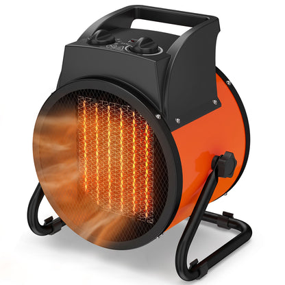 5000W Industrial PTC Fan Heater | 3300W/5000W | Tilting Airflow | Adjustable Thermostat | Orange | 380-400V 5-Pin