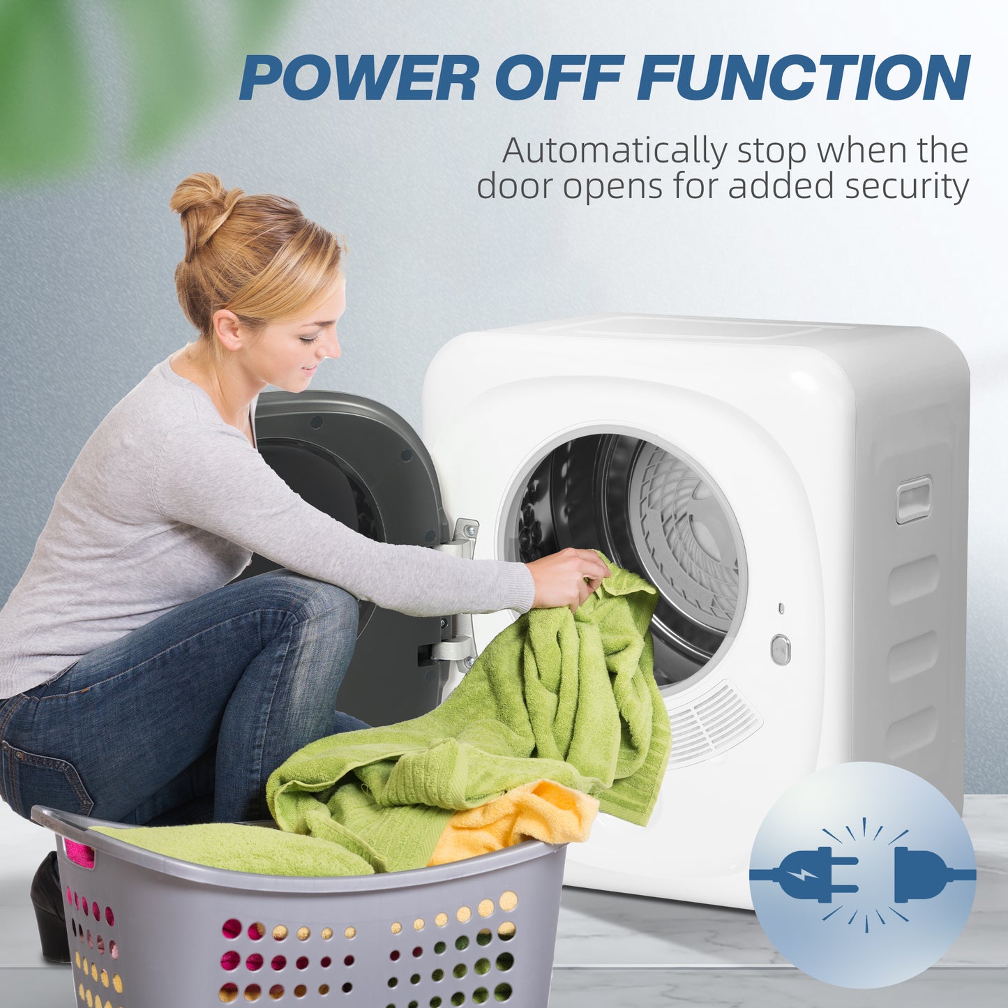 4kg Vented Tumble Dryer W/ Deodorise, Smart Mode, 800W Compact Tumble Dryer For Small Spaces, Front Loader For Flat, Home, RVs