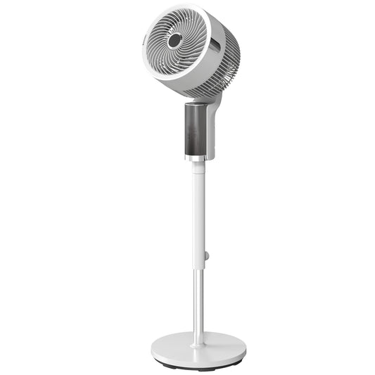Pedestal Standing Fan | 20dB Sleep Mode | 8 Speeds | 9.5m³/min Airflow | 3D Oscillation | Aromatherapy Pad | Blue Mood Light | Detachable Grill | 5m Remote | 12H Timer | 50W | 110cm | White