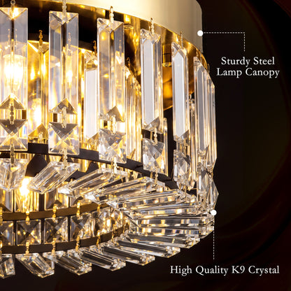 Crystal Chandelier | 160 Crystal Pendants | 6-Light G9 | Ø40cm | 10-40m² | Gold Tone