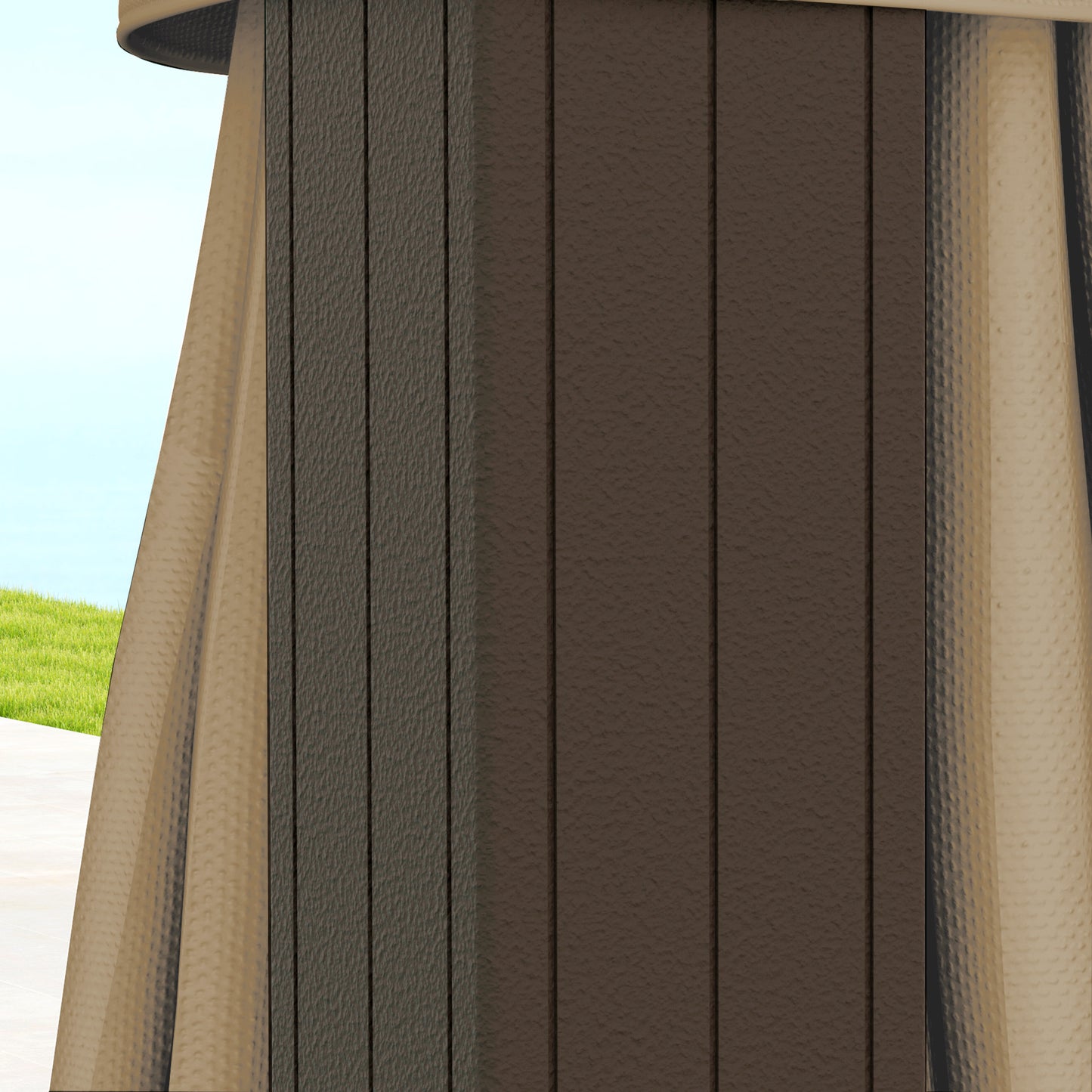 Outsunny 3 x 3(m) Metal Hardtop Gazebo, with Curtains and Accessories - Brown