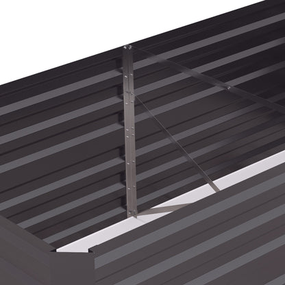 Set of 2 Raised Beds for Garden, Galvanised Steel Outdoor Planters Multi-reinforced Rods for Vegetables, Plants, Flowers and Herbs, 180 x 90 x 59 cm