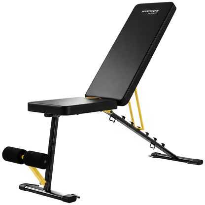 Adjustable Weight Bench | 300kg Capacity | Incline Decline Flat | 7 Backrest Positions | Resistance Bands | Foldable | Yellow