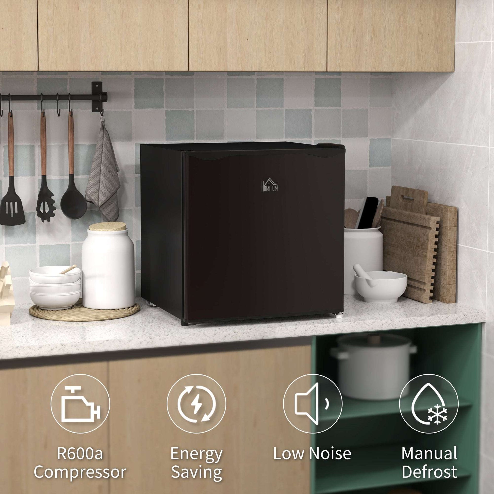 35L Mini Small Space Freezer, -24℃ to -14℃ Temperature - Black / Grey