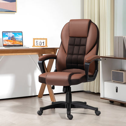 Faux Leather Office Chair - Brown / Grey