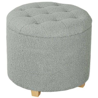 31.8L Teddy Fleece Storage Ottoman - Dark Grey